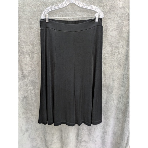 Coldwater Creek Dresses & Skirts - Traveler Slinky Black Skirt Petite Large Wrinkle Free Midi‎ Office Siren Modest